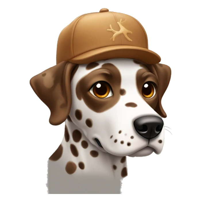 Brown Dalmatian in a cap with deer horns sticker