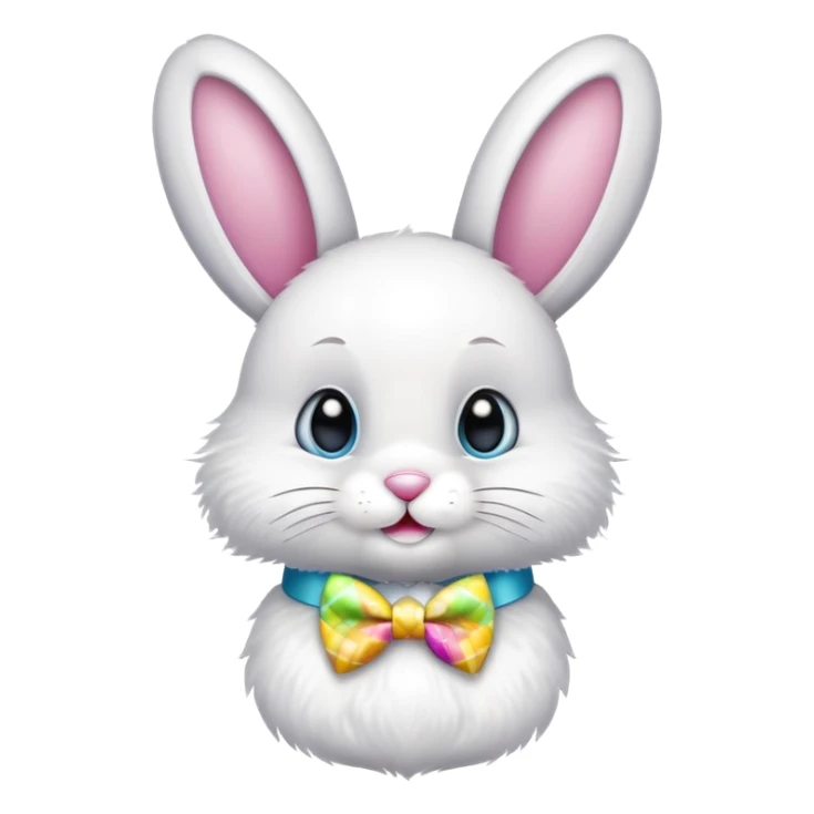 cute Easter bunny wearing colorful bow tie sticker