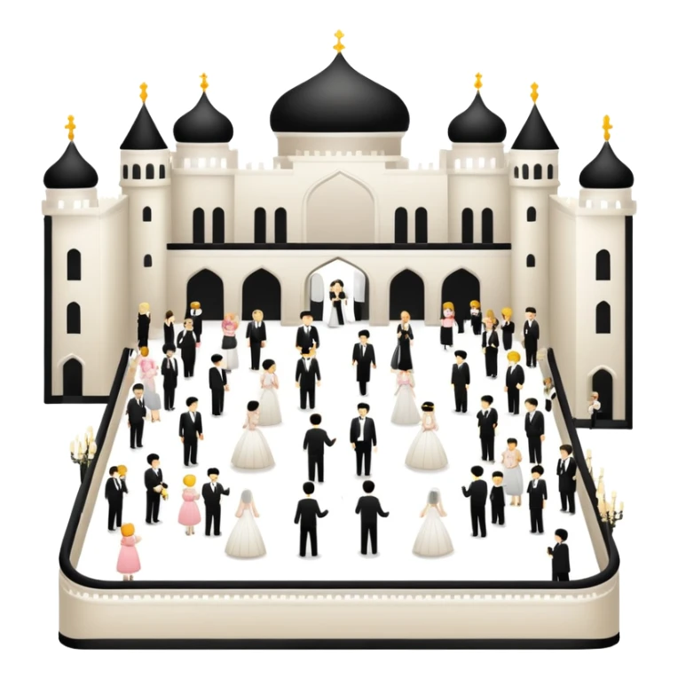 guests gathering at the wedding palace, minimalism sticker