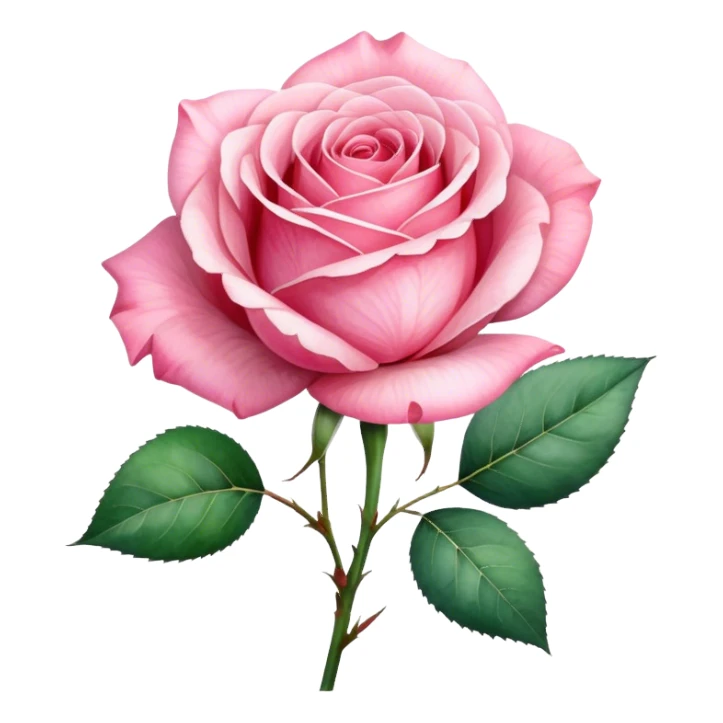 "A single pink rose with a delicate ribbon tied around its stem, soft and elegant watercolor style." sticker