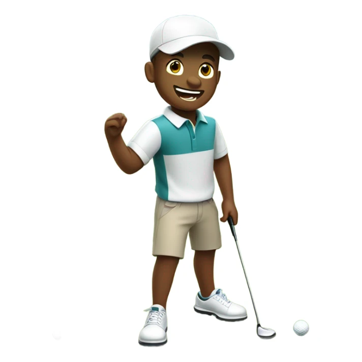 boys enjoying day outdoors with golf clothing and golf course sticker