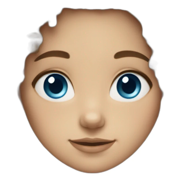 Girl curly-square-brown hair-blue eyes sticker