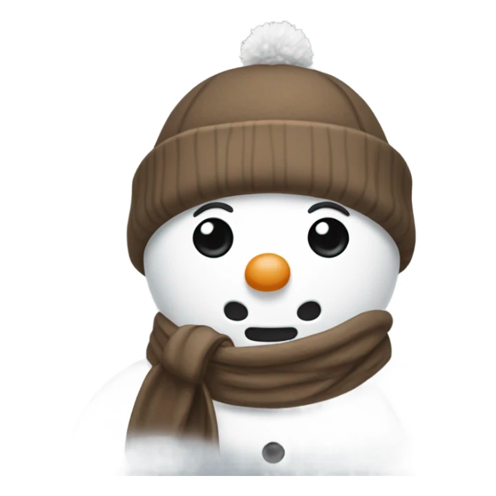 Brown and white asthetic snowman sticker