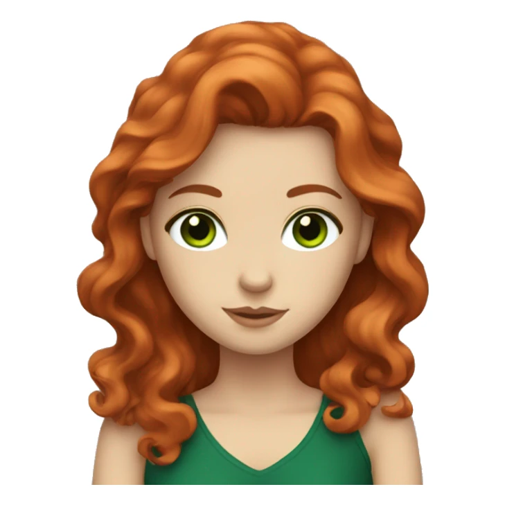 White girl with wavy red hair and green eyes  sticker