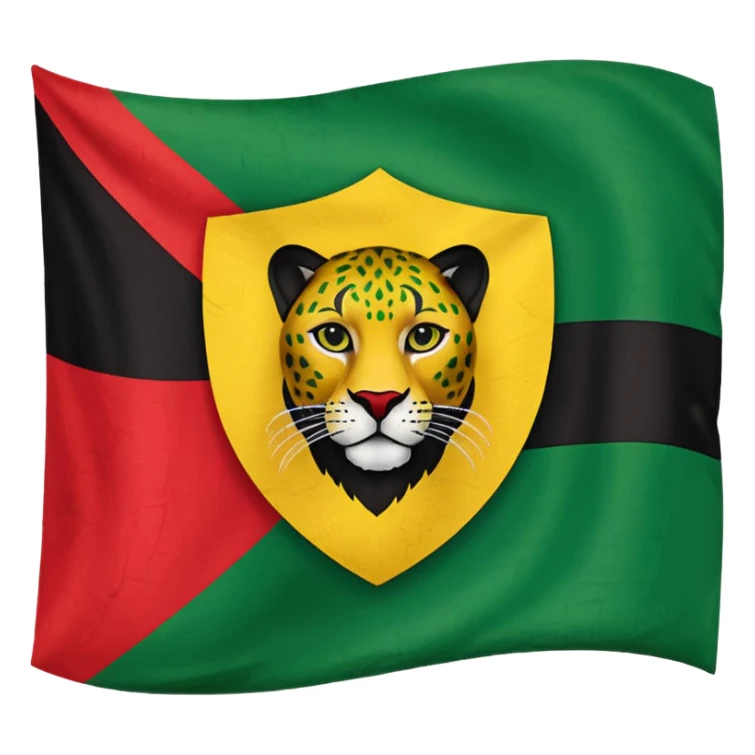 Soulaani black green yellow and red heritage flag with African panther crest in the middle  sticker