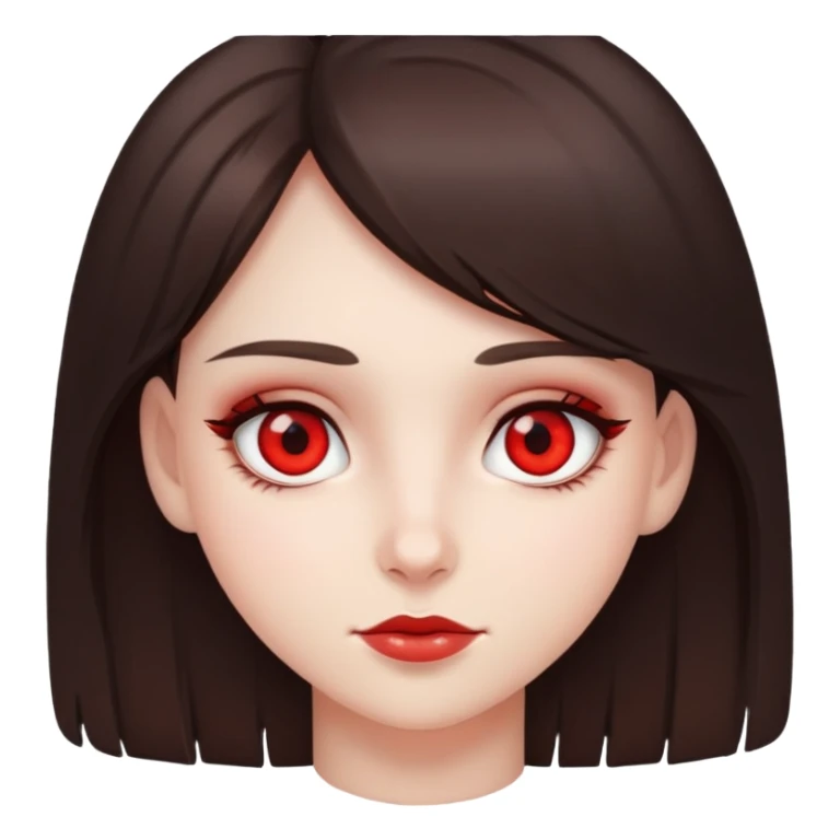 Brunette girl with really red eyes  sticker