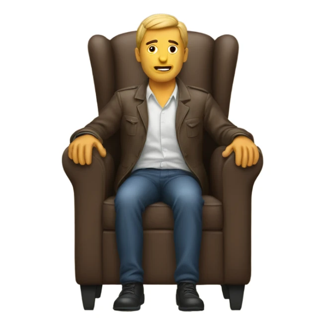 Man sitting in chair sticker