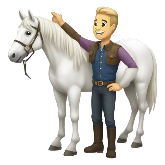 A gay man with horse  sticker