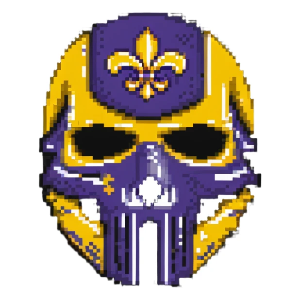 Louisiana themed ski mask with state flag colors and outline sticker