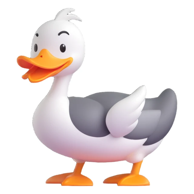 A cartoon-style duck with its beak open, shouting “WAK!” in big comic-style letters. The duck looks expressive and loud, with motion lines to show the sound. White background, bold and fun sticker
