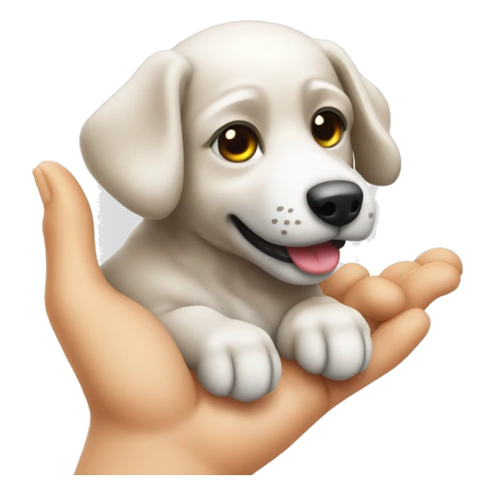Hund mit Spielzeug in der Hand  sticker