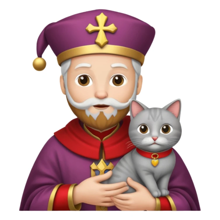 sinterklaas maar hij houd een kat vast sticker