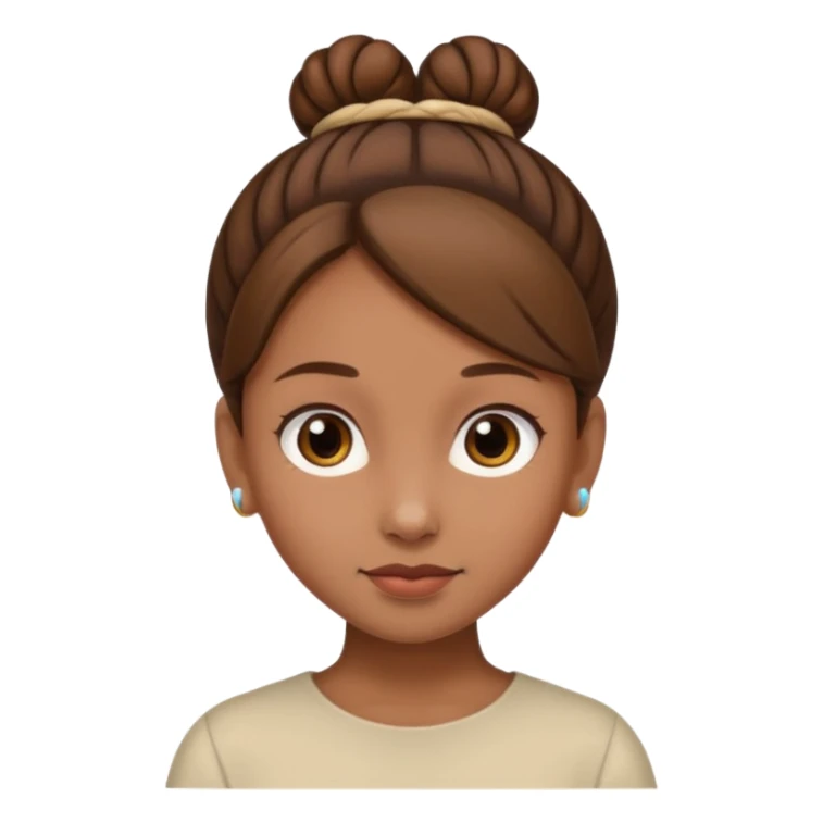 Girl with light brow skin and brown hair in a single bun sticker