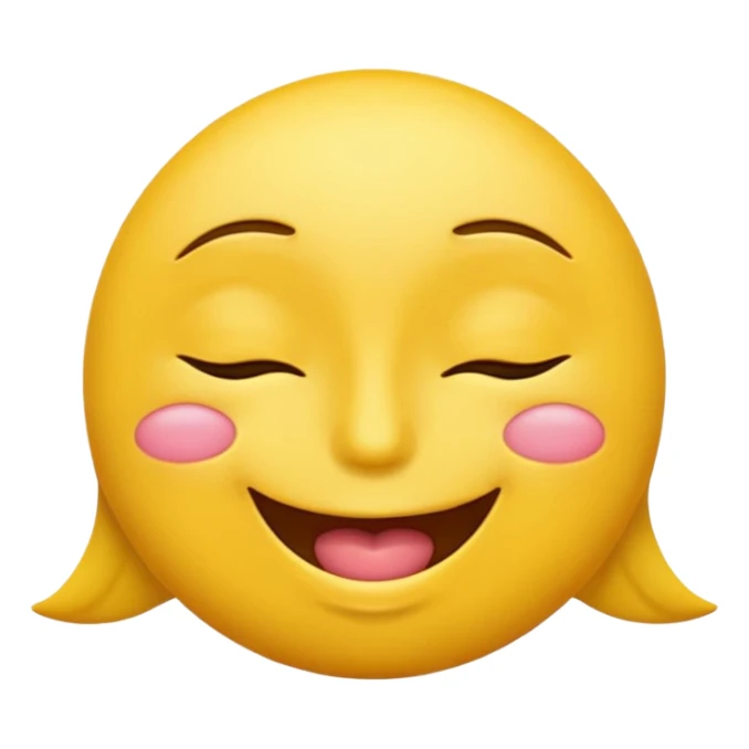 Yellow emoji with it’s eyes closed with big lips sticker