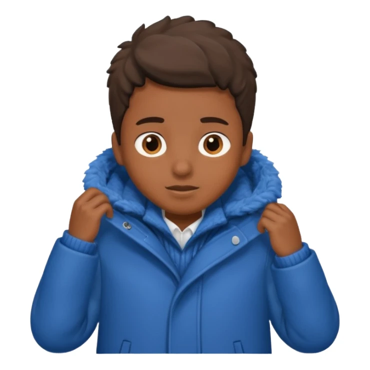 emoji- of a boy putting on his coat sticker
