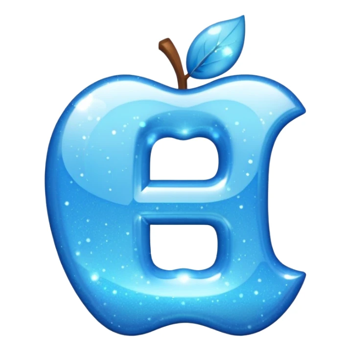 sparkle light blue letter D, apple style emoji, variation 3 sticker