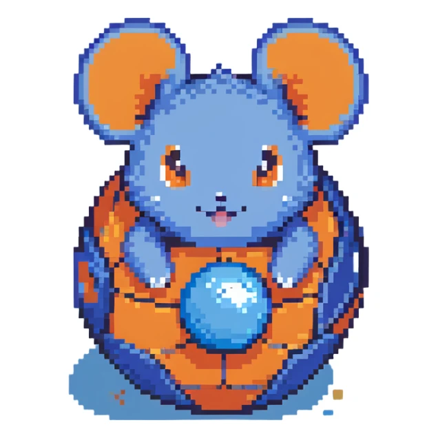 Azurill from Pokemon, blue mouse-like pokemon with bouncy ball tail sticker