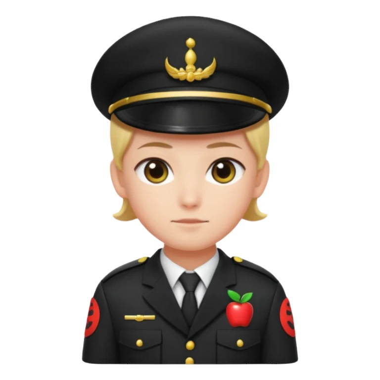 guard from Squid Game Round 6 standing with arms crossed, apple emoji style sticker
