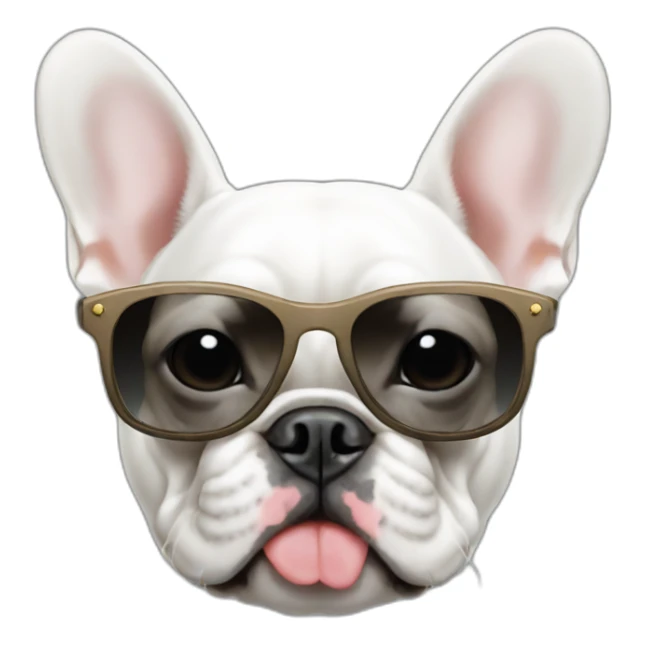 white FRENCH BULLDOg with sunglasses sticker