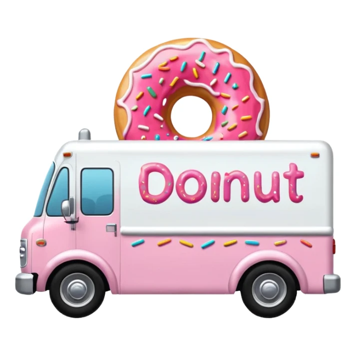 big donut truck with donut decals, frosting decals and sprinkle decals sticker