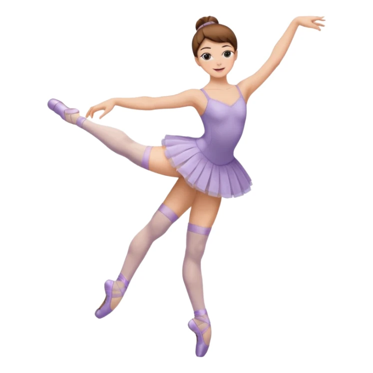 Ballet dancer in over the knee socks and brown hair sticker