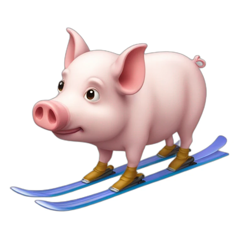 Cochon qui fait du ski sticker