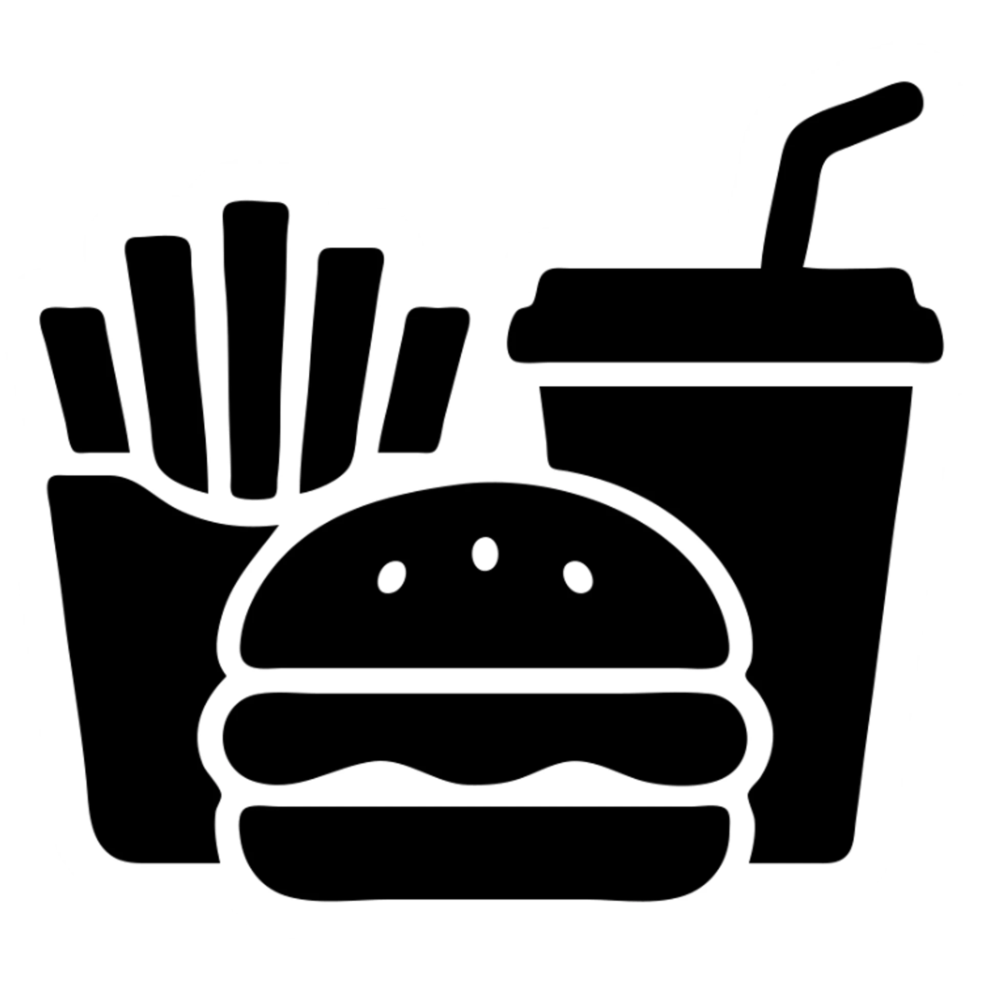 burger meal set with fries and drink sticker