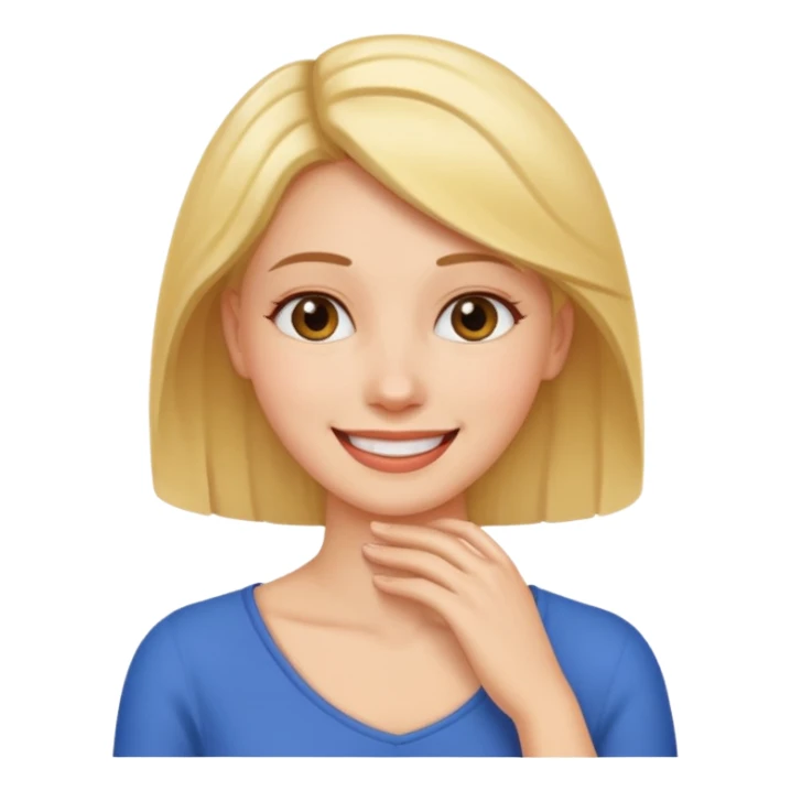 A women holding hand on neck and smiling  sticker