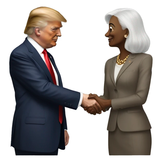 Kamala Kariss shakes hands with Donald Trump   sticker