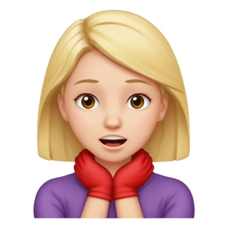 arms crossed holding neck open mouth girl sticker