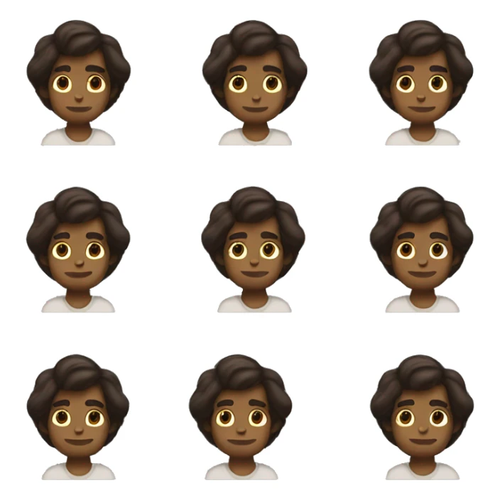 brown boy with shoulder length hair sticker