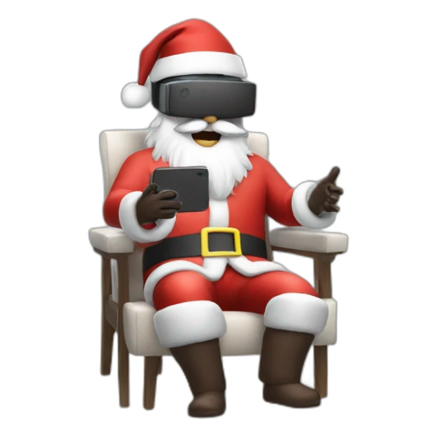 Santa in vr headset on chair sticker