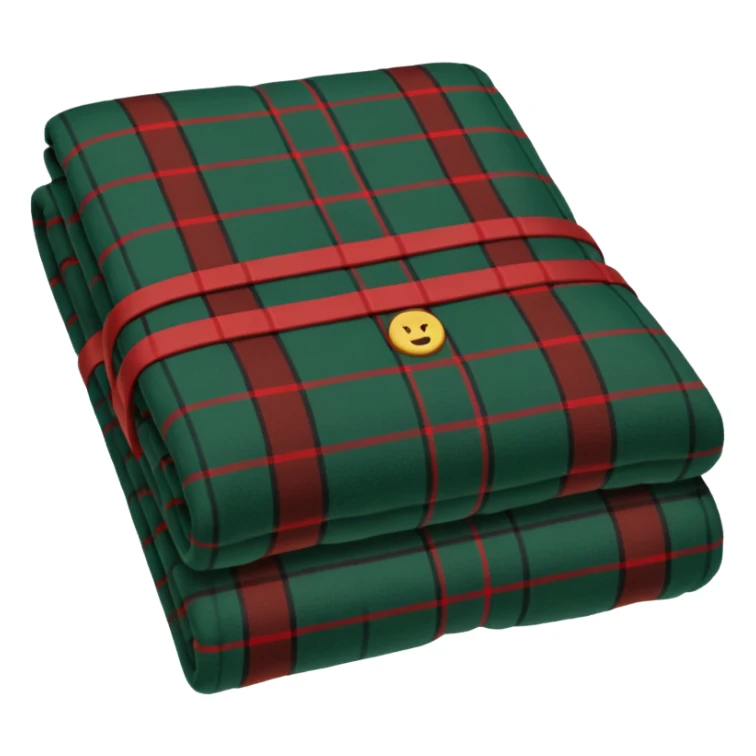 tartan blanket dark green folded  sticker