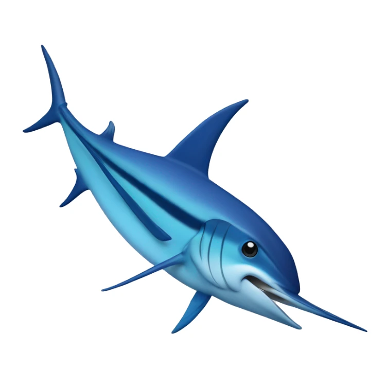 Sporty Marlin shaping a C, shades of blue sticker