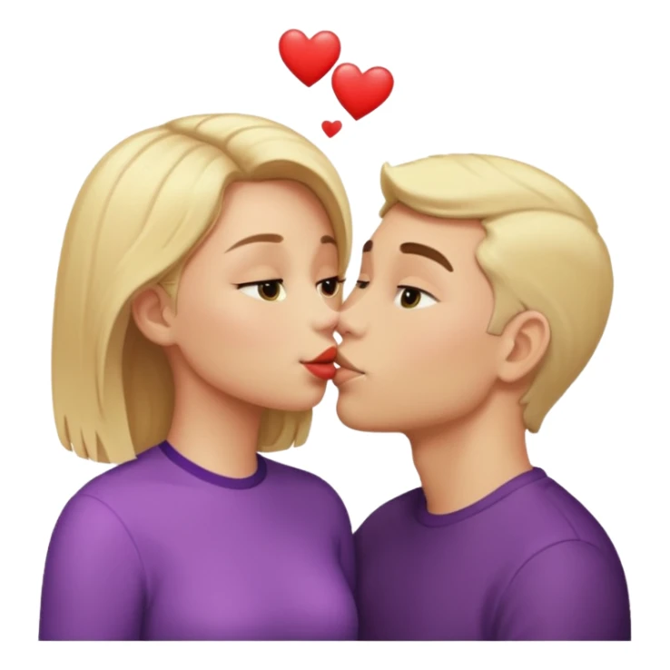 blonde girl and gay guy kissing sticker