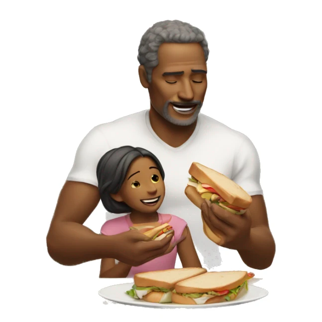 God giving his daughter a sandwich  sticker