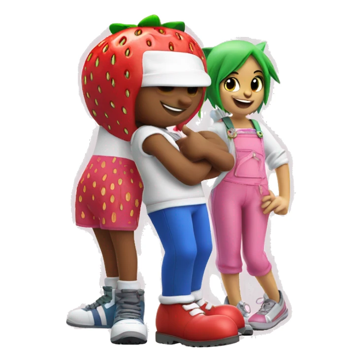 Strawberry Shortcake and sonic giving a thumbs up sticker
