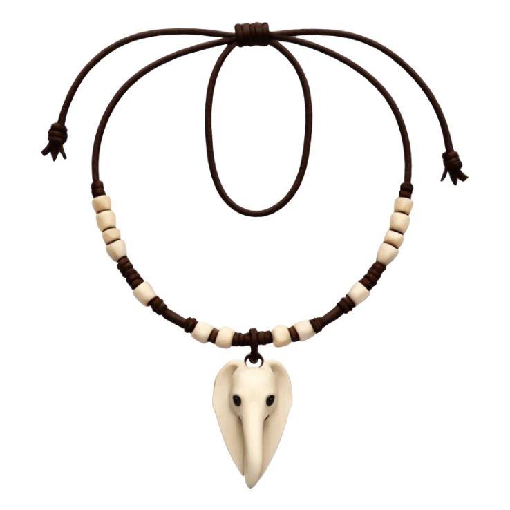 stone age necklace without human skeleton with 1 elephant teeth and different animal bones sticker