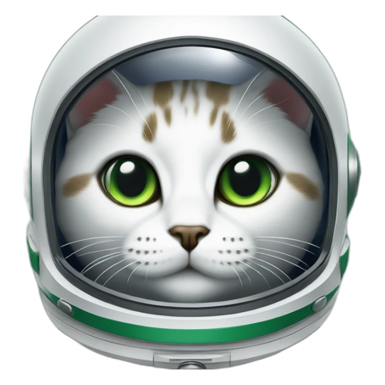 gato astronauta casi blanco con ojos verde sticker