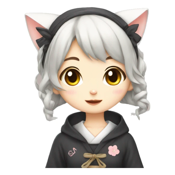 Cat girl Japanese cute sticker