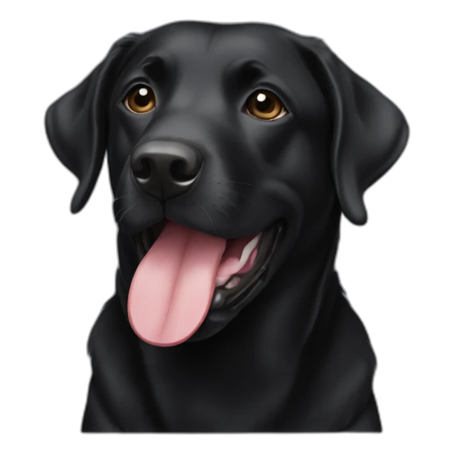 black lab mix with white chest and tongue sticking out sticker