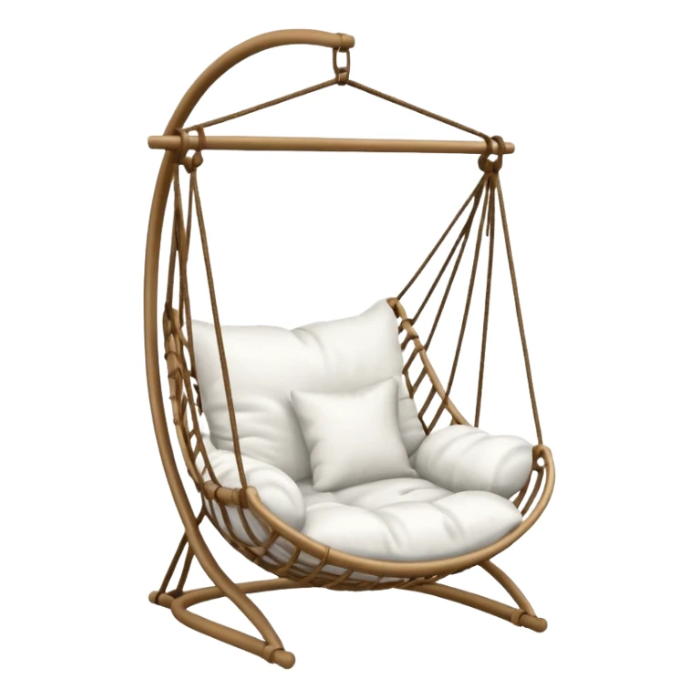 classic hanging chair with big pillows and blanket sticker