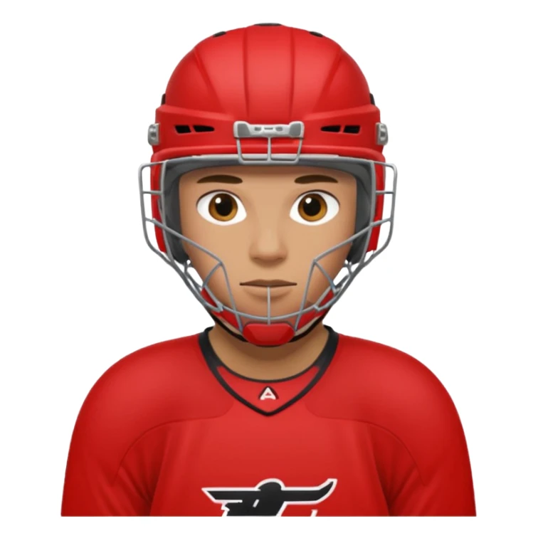 A hockey goalkeeper in red uniform sticker