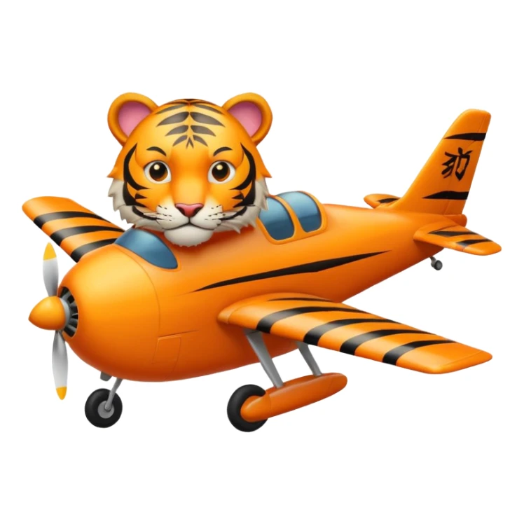 tiger flying on top of an airplane sticker