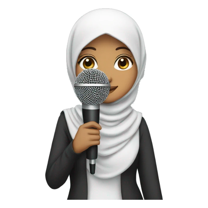 hijab girl with microphone sticker