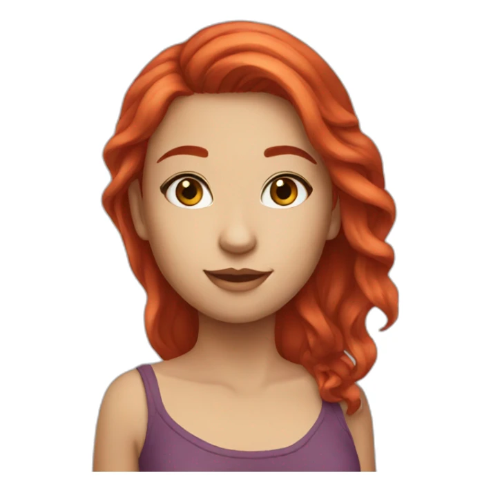 Pretty girl with red hair sticker