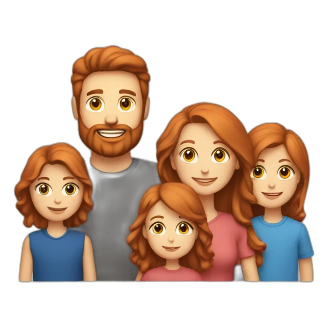 family;-red-haired-dad-beard,-mom-light-brown-haired-, -red-rabbit-blue-eyes- sticker