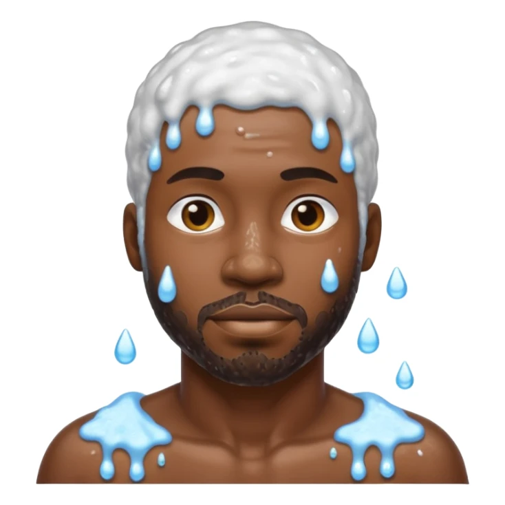 Black man in shower with black man sticker