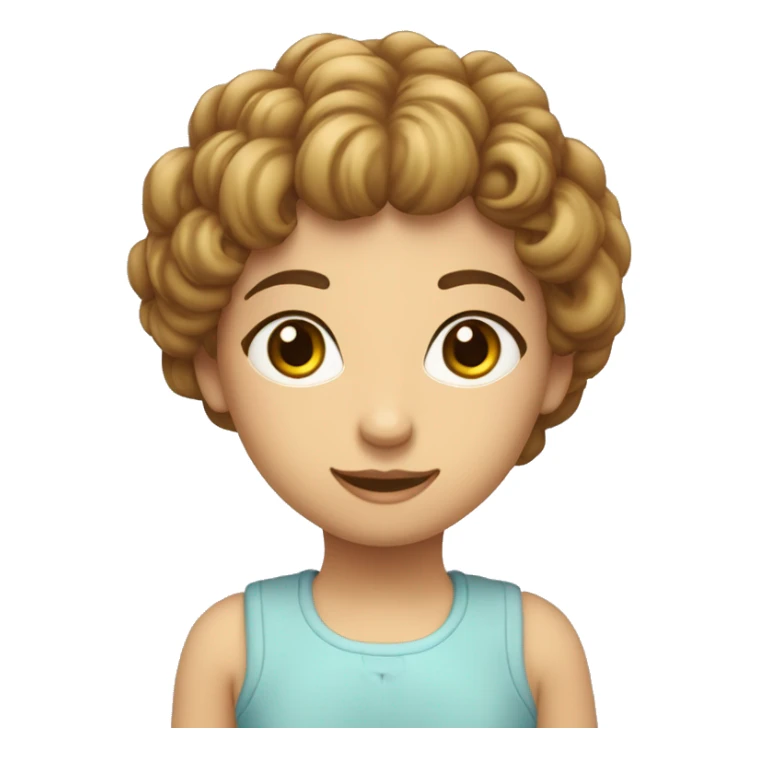 uma menina branca e de cabelo ruivo, com olhos azuis, sorrindo e de moleton de cor lavanda dando joinha sticker