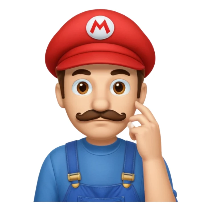 mario thinking with his hand on his chin sticker